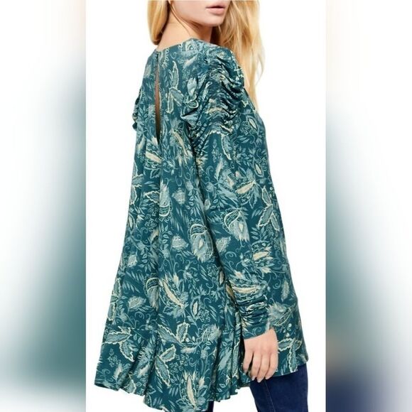 NWT Free People Hello Lover Dusty Indigo Long Sleeve Tunic (S) - Picture 3 of 10